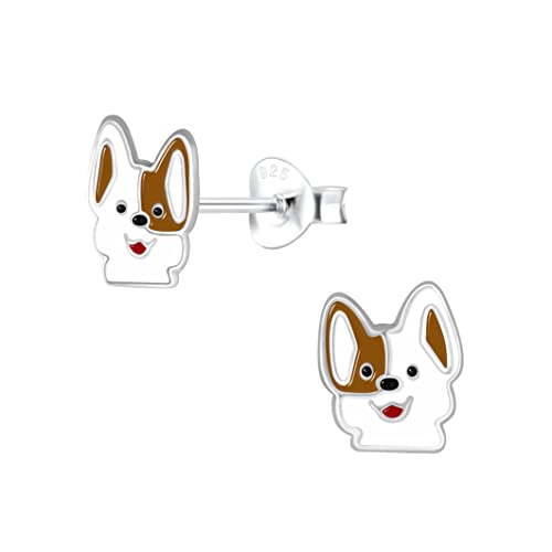 TEZCRT Kinderohrringe Silber 925 mädchen Ohrstecker, Kinder Ohrringe, Corgi von TEZCRT