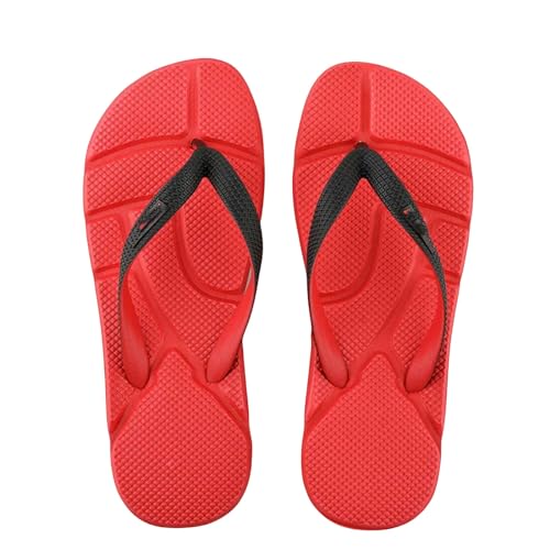 TEidea Badelatschen Herren Flip Flops Männer: Stilvolle Männer Strand Flip Flops Für Sommerschuhe-Rot-49 von TEidea