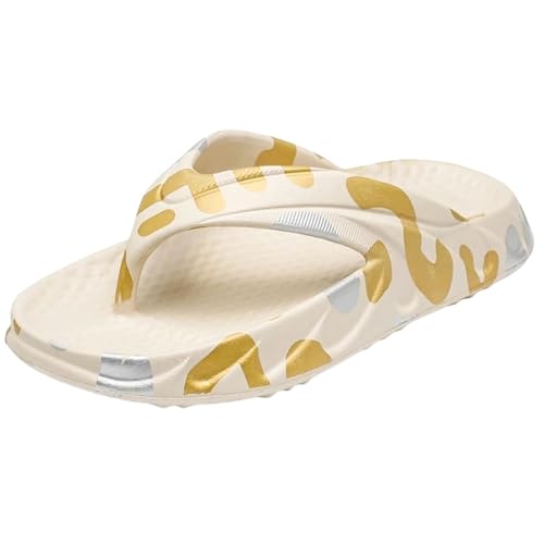 TEidea Badelatschen Herren Herrenrutschen Pantoffeln Sommer Flip Flops Mann Innenwolke Slipper Haus Schuhe Frauen Strand Sandalen Sandalen-beige-37-38 von TEidea