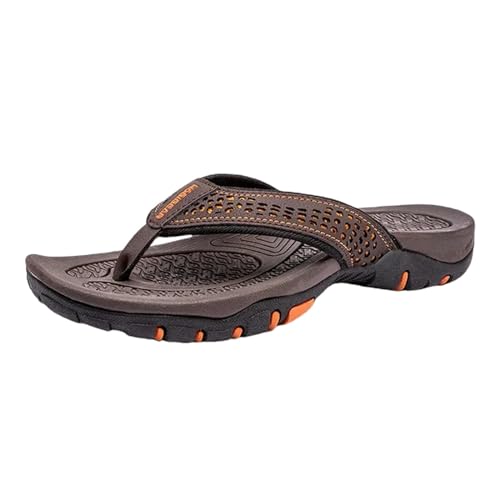 TEidea Badelatschen Herren Männer Flip Flops Strand Sandalen Männer Schuhe Flach Nicht -slip -hausschuhe Gummi Casual Schuh-a-dark Braun-40 von TEidea