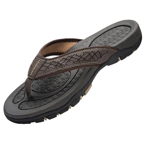 TEidea Badelatschen Herren Männer Flip Flops Strand Sandalen Männer Schuhe Flach Nicht -slip -hausschuhe Gummi Casual Schuh-b- Dunkelbraun-40 von TEidea