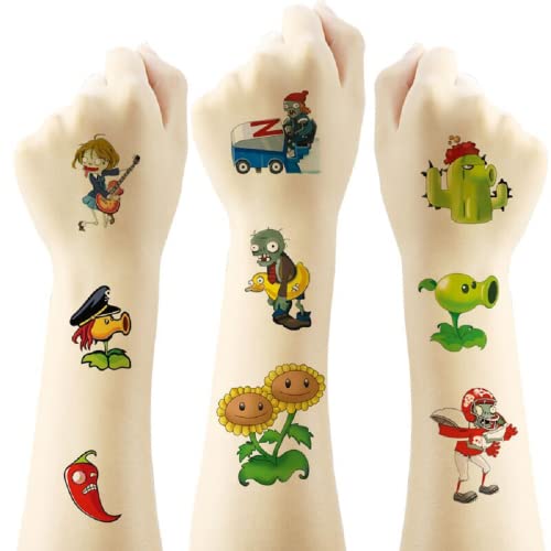 Plants vs. Zombies Temporäre Tattoos, 4 Blätter Temporary Tattoo für Kinder für Jungen Mädchen Geschenke ,Geeignet für Geburtstagsfeiern, Gruppenaktivitäten, Tattoo-Aufkleber für Kinder Plants vs. Zombies Temporäre Tattoos, 4 Blätter Temporary Tattoo für Kinder für Jungen Mädchen Geschenke ,Geeignet für Geburtstagsfeiern, Gruppenaktivitäten, Tattoo-Aufkleber für Kinder von TFJS