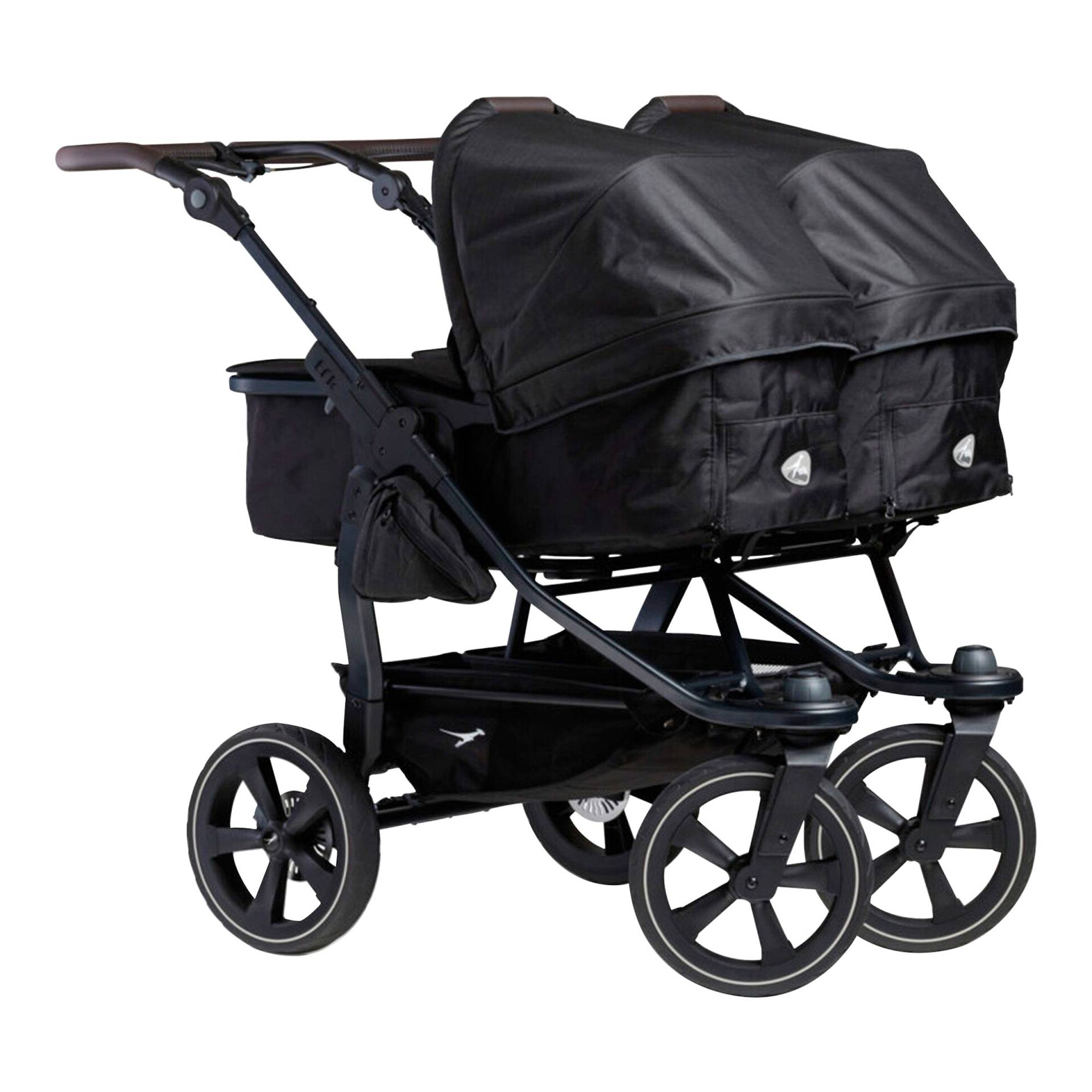 Tfk Zwillings- und Kinderwagen Geschwisterwagen Duo 2 mit Luftkammerrad schwarz von TFK