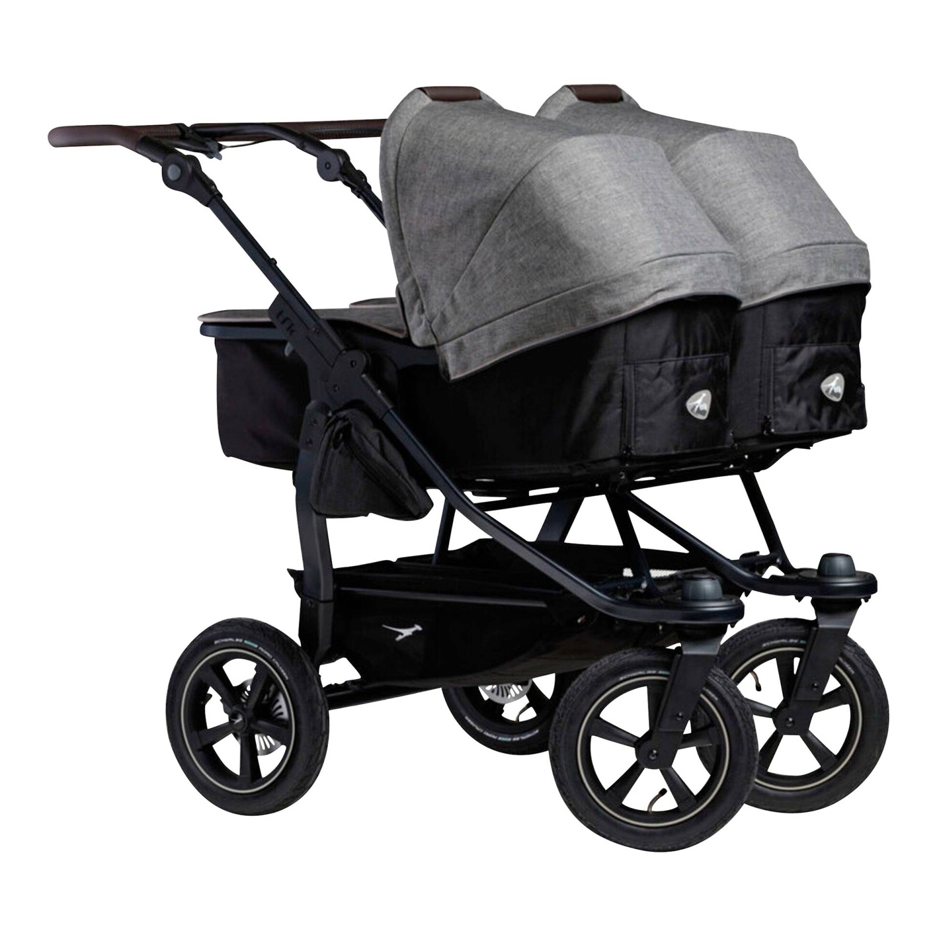 Tfk Zwillings- und Kinderwagen Geschwisterwagen Duo 2 mit Luftrad grau von TFK