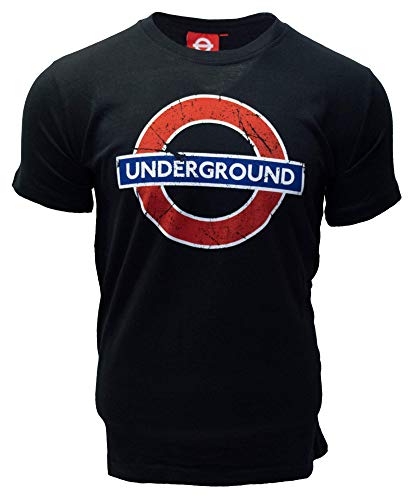 Kinder Unisex London Underground Logo Print T-Shirt Schwarz (Lila) Gr. 3-4 Jahre, Schwarz von TFL