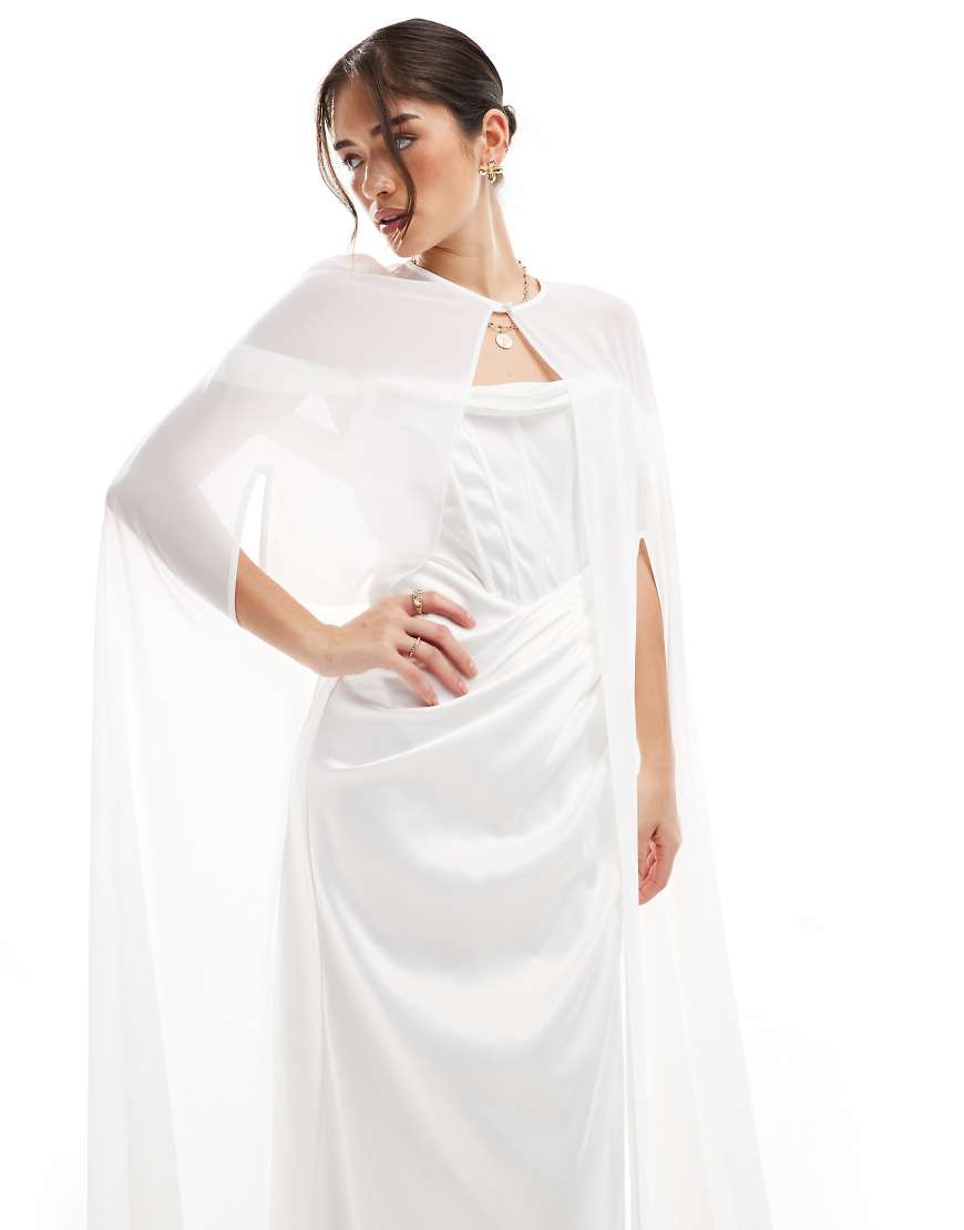 TFNC - Bridal - Maxi-Cape aus Chiffon in Weiß TFNC - Bridal - Maxi-Cape aus Chiffon in Weiß von TFNC