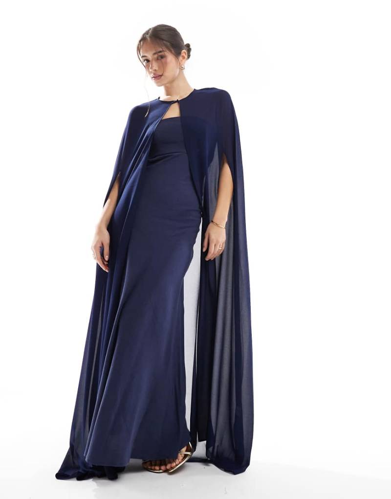 TFNC - Bridesmaids - Maxi-Cape aus Chiffon in Marineblau von TFNC