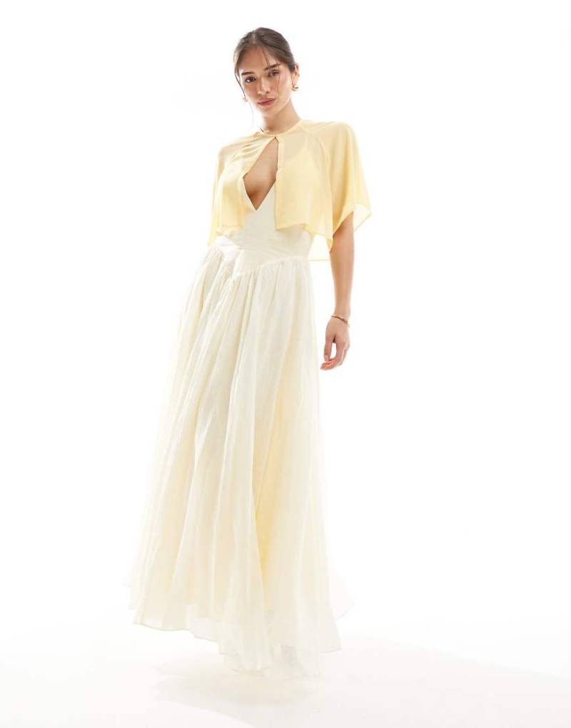 TFNC - Bridesmaids - Mini-Cape aus Chiffon in Zitronengelb-Rosa von TFNC