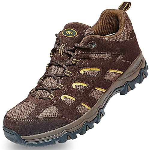 TFO Herren Trekking- & Wanderschuhe Wasserabweisende und Atmungsaktive Outdoorschuhe mit Rutschfester Sohle, braun, 42 1/3 EU von TFO