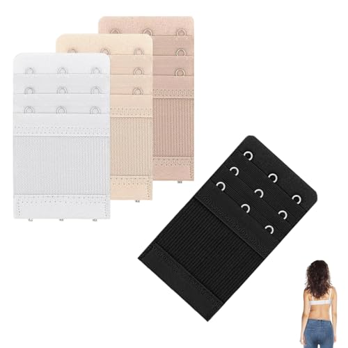 TFSYLISA 4 Stück Damen BH Verlängerung 3 Haken 3 Reihen Stretch Unterwäsche Verlängerungsschnalle BH-Verlängerer Bequem Weiche für Frauen von TFSYLISA