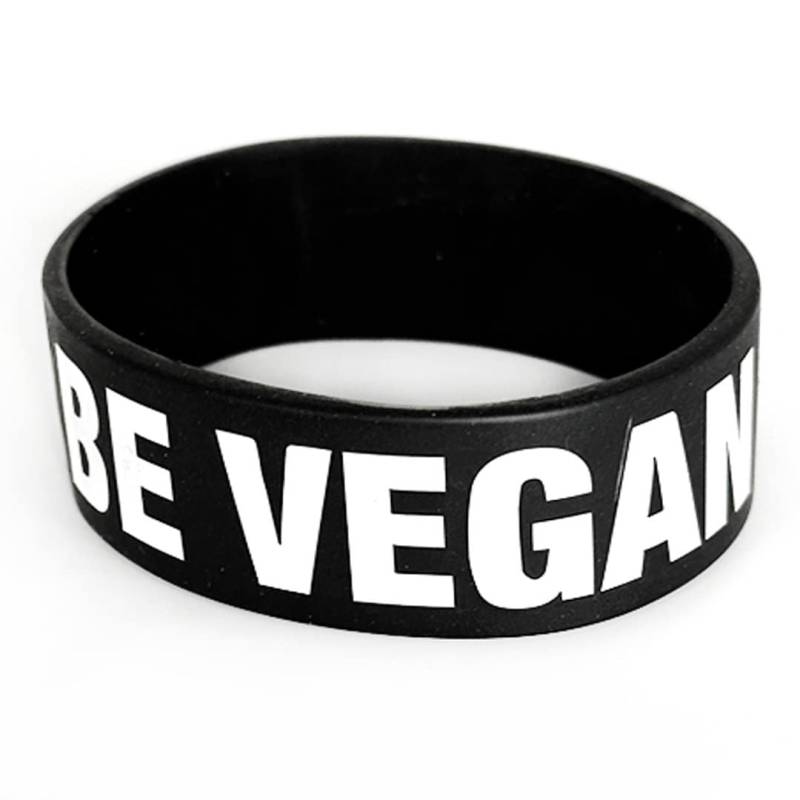 Armband Be Vegan Kautschuk Statement Damen Herren 25 Mm Breit Universal Größe von TFSdesign