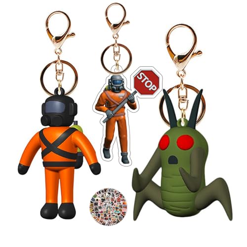TFYU Lethal Company Figuren Schlüsselanhänger Hoarding Bug Anhänger Schlüsselschilder Mitarbeiter Anhänger Anime Cosplay Zubehör mit Cartoon Charakter Aufkleber 13 Stück von TFYU