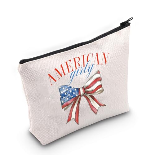 TGBJE Kosmetiktasche mit amerikanischer Flagge, Motiv: amerikanische Flagge, mit Reißverschluss, patriotisches Geschenk, American Girly Tasche, Alle von TGBJE