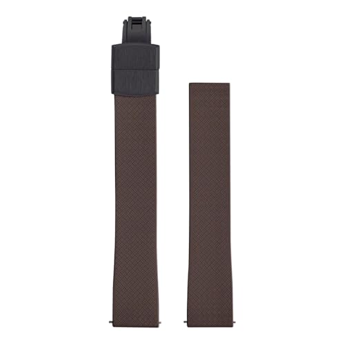 TGPGZHZFNA CTS Fluorkautschuk-Uhrenarmband 18 mm 19 mm 20 mm 22 mm Schnellverschluss Schnallen-Uhrenarmbänder for Zuschneiden auf die gewünschte Größe Uhrenverschluss(Brown Black,19mm) von TGPGZHZFNA