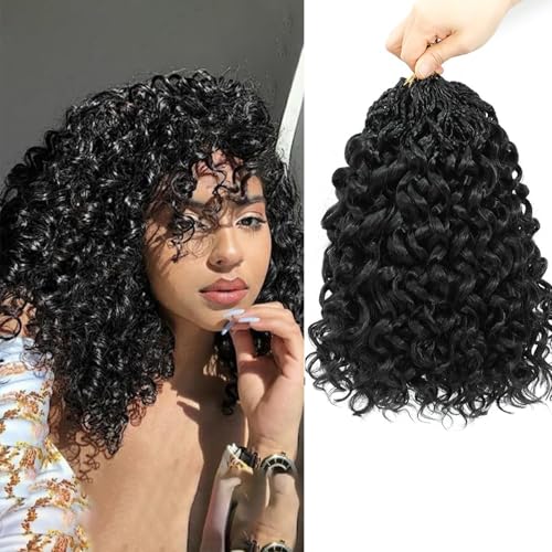 Lanse Gogo Curl Crochet Hair 10 Inch 8 Packs Black Ocean Wave Deep Twist Goddess Box Braids Pre Looped Short Curly Water Wave Synthetic Braiding Hair for Women Girl Kids(1B, 10inch) von TGYHCJBY