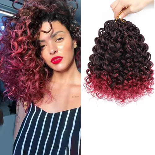 Lanse Gogo Curl Crochet Hair 14 Inch 8 Packs Ocean Wave Deep Twist Goddess Box Braids Pre Looped Short Curly Water Wave Synthetic Braiding Hair for Women Girl Kids (T/Bug, 14inch) von TGYHCJBY