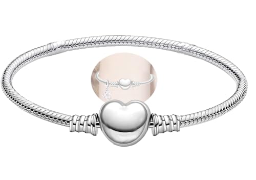 Armband Damen Silber,316L Edelstahl Dupes Charms Armband Herz,DIY Armbänder Charm,Silber Bracelet Herzverschluss,Bettelarmband Moments Silberarmband 18CM Armband Damen Silber,316L Edelstahl Dupes Charms Armband Herz,DIY Armbänder Charm,Silber Bracelet Herzverschluss,Bettelarmband Moments Silberarmband 18CM von THALASIENE