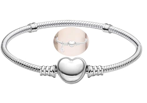 Armband Damen Silber 925,Dupes Versilbertes Charms Armband,DIY Armbänder Charm,Armreif Silber 925 damen,Herzverschluss,Bettelarmband Moments Silberarmband 18CM Armband Damen Silber 925,Dupes Versilbertes Charms Armband,DIY Armbänder Charm,Armreif Silber 925 damen,Herzverschluss,Bettelarmband Moments Silberarmband 18CM von THALASIENE
