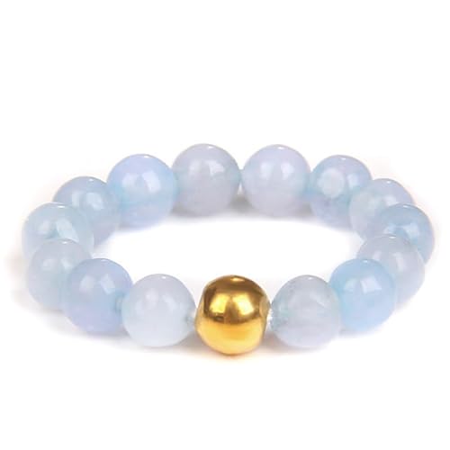 THALASIENE Anti Stress Ring aus Naturstein Perlen,Elastischer Perlenring,Wasserfeste Anxiety Rings für Damen,Blauer Kristall Naturstein Stressring,Fidget Ringe von THALASIENE