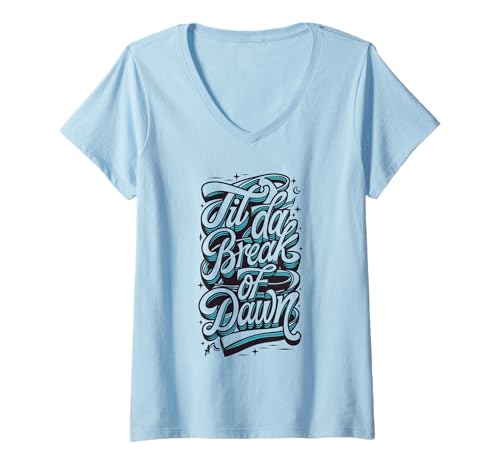 Damen BIS ZUM TAGESANBRUCH T-Shirt mit V-Ausschnitt Damen BIS ZUM TAGESANBRUCH T-Shirt mit V-Ausschnitt von THAT'S SO 90s