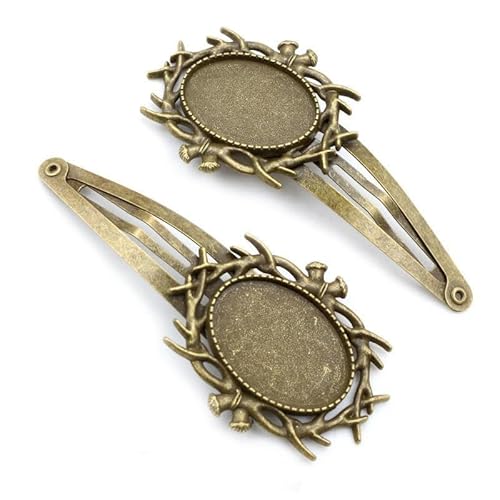 THAYLA 55 MILLIMETER 10 Stück Silber Snap Haarspangen Tablett Barrettes Tablett Haare Bobby Broschen Mit Leerer Runder Tablett Lünette Einstellung Haartabletts Stecknadeln DIY von THAYLA