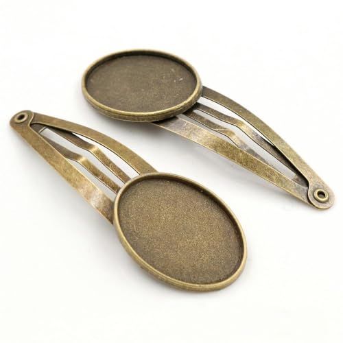 THAYLA 55 MILLIMETER 10 Stück Silber Snap Haarspangen Tablett Barrettes Tablett Haare Bobby Broschen Mit Leerer Runder Tablett Lünette Einstellung Haartabletts Stecknadeln DIY von THAYLA