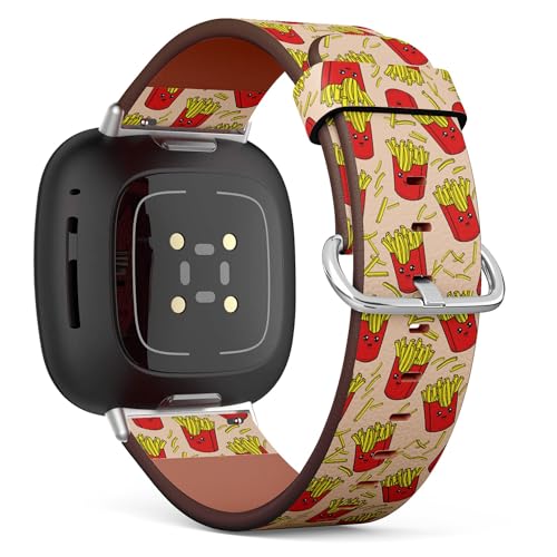 Kompatibel mit Fitbit Sense/Sense 2/Versa 4/Versa 3, Ersatz-Leder-Uhrenarmband (niedliches Armband für Kinder, Mädchen, Jungen 2) Smartwatch-Armband von THAZEE