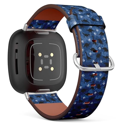 Kompatibel mit Fitbit Sense/Sense 2/Versa 4/Versa 3, Ersatz-Leder-Uhrenarmband (niedliches Armband für Kinder, Mädchen, Jungen 4) Smartwatch-Armband von THAZEE