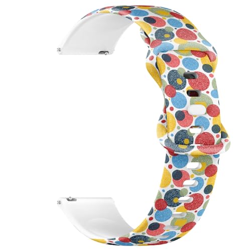 THAZEE 22 mm Schnellverschluss-Sportuhrband aus weichem Silikon (dekorativ gepunktet), Ersatz-Gummiband für Damen und Herren von THAZEE