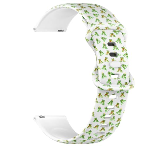 THAZEE Sportuhrenband aus weichem Silikon, 20 mm, Schnellverschluss, Froschgrün, Ersatz-Armband für Damen und Herren, Silikon, Kein Edelstein von THAZEE