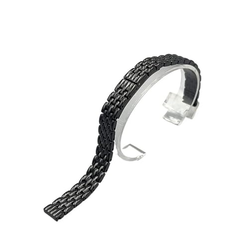 THBGTCNQ Edelstahl-Metall-Uhrenarmband, Unisex-Ersatzarmband(Black,16mm) von THBGTCNQ