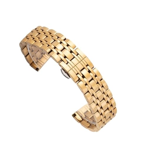 THBGTCNQ Edelstahl-Uhrenarmband, universelles Ersatzarmband for Herren und Damen, Schnellverschluss(Gold,17mm) von THBGTCNQ