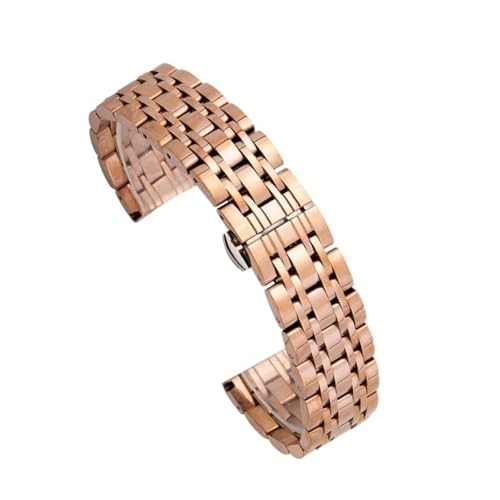 THBGTCNQ Edelstahl-Uhrenarmband, universelles Ersatzarmband for Herren und Damen, Schnellverschluss(Rose Gold,21mm) von THBGTCNQ