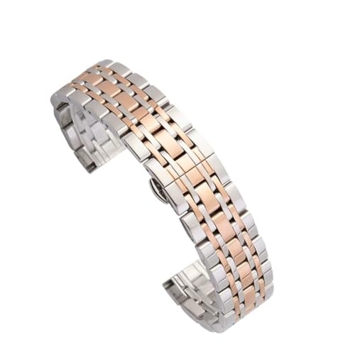THBGTCNQ Edelstahl-Uhrenarmband, universelles Ersatzarmband for Herren und Damen, Schnellverschluss(Silver Rose Gold,23mm) von THBGTCNQ