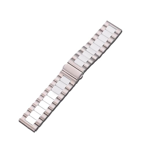 THBGTCNQ Edelstahl-Uhrenarmband, universelles Ersatzarmband for Herren und Damen, Schnellverschluss(Silver white,22mm) von THBGTCNQ