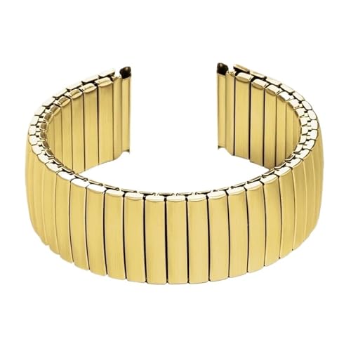 THBGTCNQ Elastisches Armband 12 mm 14 mm 16 mm 18 mm 20 mm 22 mm Edelstahl-Uhrenarmband Herren Damen Stretch-Armband-Zubehör(Gold,12mm) von THBGTCNQ