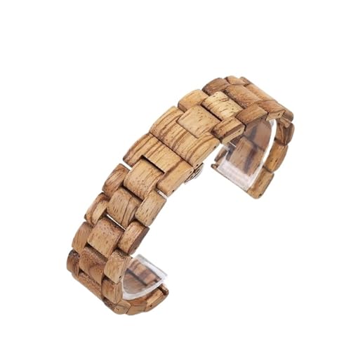 THBGTCNQ Holz-Uhrenarmband, 20 mm, 22 mm, Ersatz-Schnellverschluss-Armband, Armband, Armband, Herren- und Damengürtel for Smartwatch, Quarzuhr(Brown,22mm) von THBGTCNQ