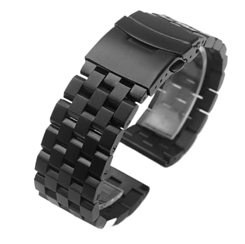 THBGTCNQ Uhrenarmbänder aus Edelstahl, 18–24 cm, geeignet for Männer und Frauen(Black,20mm) von THBGTCNQ