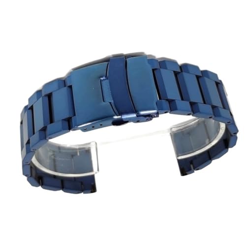 THBGTCNQ Uhrenarmband aus Edelstahl, 18 mm, Schnellverschluss, Metallarmband for Männer und Frauen(Blue,24mm) von THBGTCNQ