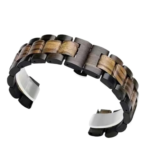 THBGTCNQ Uhrenarmband aus Holz, 22 mm, Schnellverschluss, Holzarmband, Unisex, Ersatzarmband, Faltschließe, geeignet for Smartwatch, traditionelle Uhr(Color D,22mm) von THBGTCNQ