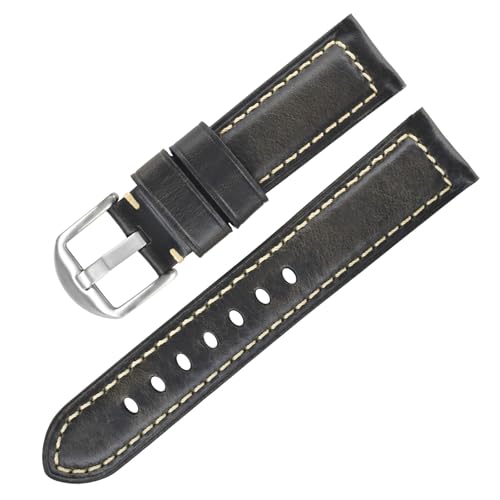 THBGTCNQ Uhrenarmband aus Leder, 18 mm, Edelstahlschnalle, Schnellverschluss-Design, Universalband(A,22mm) von THBGTCNQ