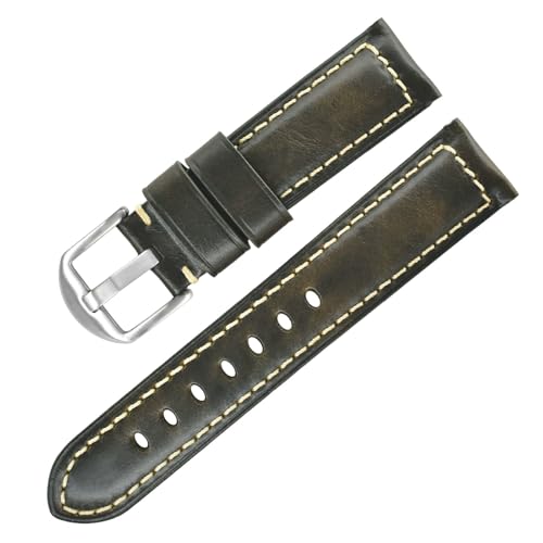 THBGTCNQ Uhrenarmband aus Leder, 18 mm, Edelstahlschnalle, Schnellverschluss-Design, Universalband(B,26mm) von THBGTCNQ