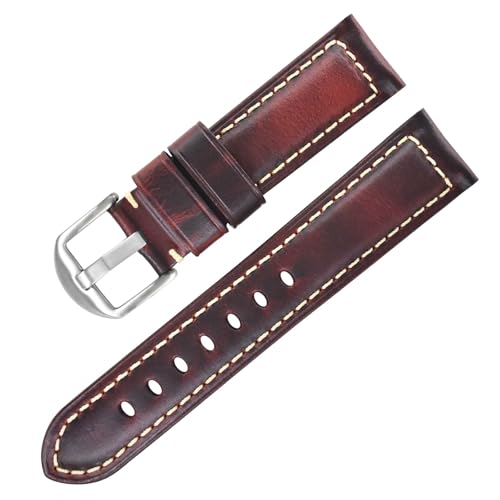 THBGTCNQ Uhrenarmband aus Leder, 18 mm, Edelstahlschnalle, Schnellverschluss-Design, Universalband(D,22mm) von THBGTCNQ
