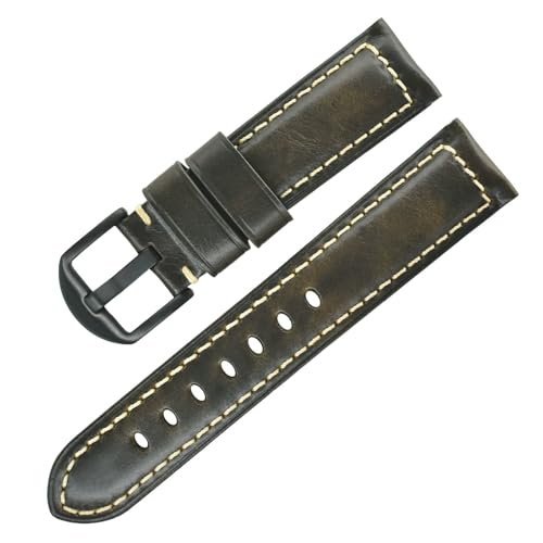 THBGTCNQ Uhrenarmband aus Leder, 18 mm, Edelstahlschnalle, Schnellverschluss-Design, Universalband(H,22mm) von THBGTCNQ