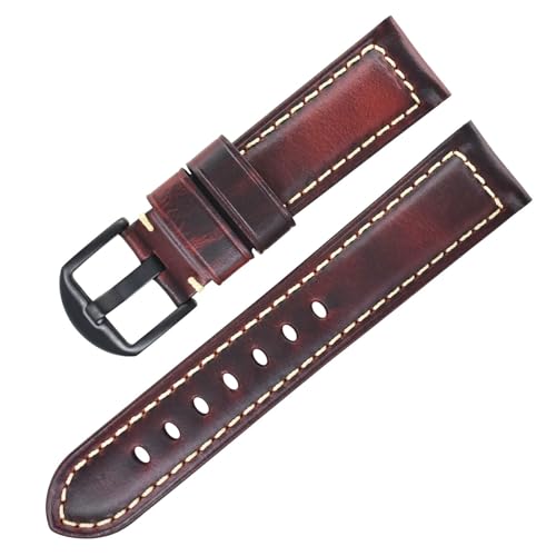 THBGTCNQ Uhrenarmband aus Leder, 18 mm, Edelstahlschnalle, Schnellverschluss-Design, Universalband(J,22mm) von THBGTCNQ