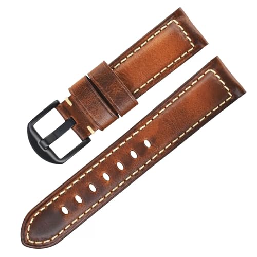 THBGTCNQ Uhrenarmband aus Leder, 18 mm, Edelstahlschnalle, Schnellverschluss-Design, Universalband(K,18mm) von THBGTCNQ