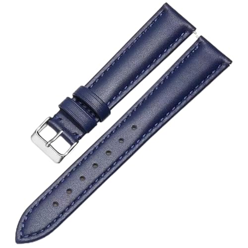 THBGTCNQ Uhrenarmband aus Leder mit Edelstahlschnalle, bequem, langlebig, Universalband(Blue b,17mm) von THBGTCNQ