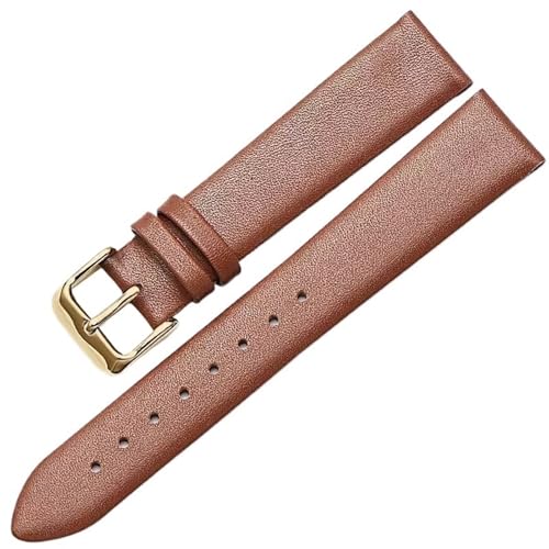THBGTCNQ Uhrenarmband aus Leder mit Edelstahlschnalle, bequem, langlebig, Universalband(Brown,8mm) von THBGTCNQ