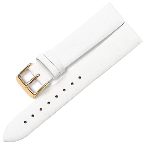 THBGTCNQ Uhrenarmband aus Leder mit Edelstahlschnalle, bequem, langlebig, Universalband(White,10mm) von THBGTCNQ