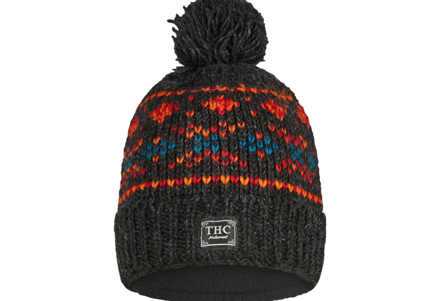 THC Natural Line Bommelmütze THC Schafwoll Pudelmütze 819 (1 Stück, 1-St., 1 Stück) Innenfutter Fleece von THC Natural Line